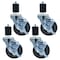 Bk Resources 4-inch Gray Rubber Stem Casters, Top Lock Brake, 250lb Capacity, 4PK 4SBR-RA-GR-PS4 - alternate 3